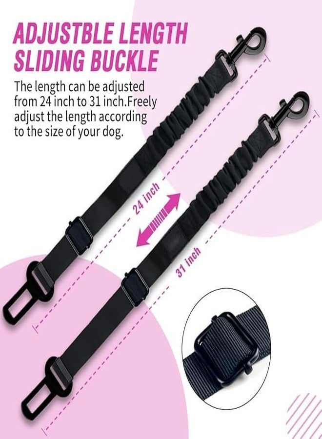 PETANGEL Dog Car Seat Belt, Retractable Dog Car Harness Adjustable Dog Seat Belt for Vehicle Nylon Pet Safety Seat Belts Heavy Duty & Elastic (Purple) - Image 5